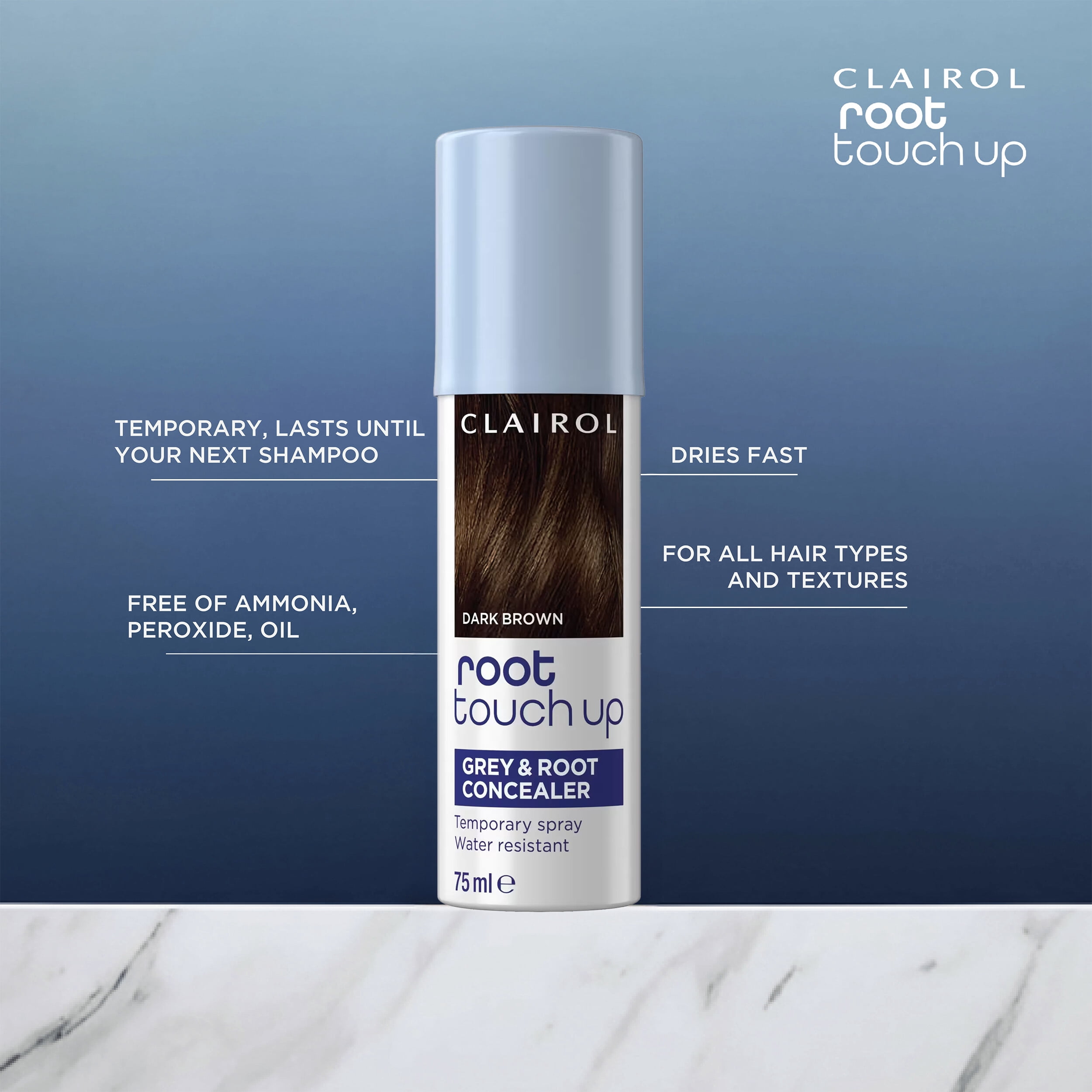 Clairol Root Touch-Up Refreshing Hair Dye Spray, Temporary Hair Color, Black, 3.7 oz