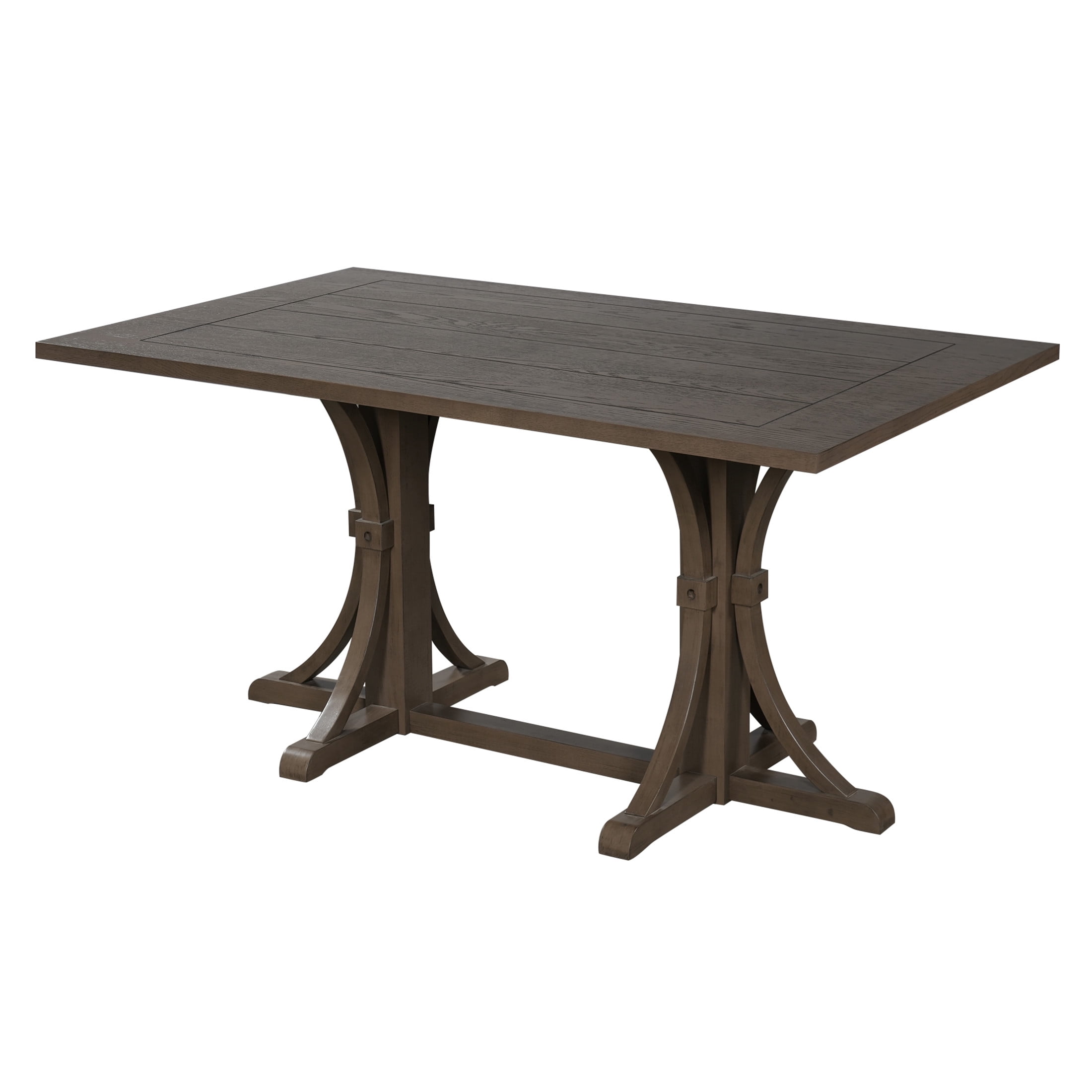 Christopher Knight Home 60" Farmhouse Dining Table with Trestle Base, Seats 6, Espresso