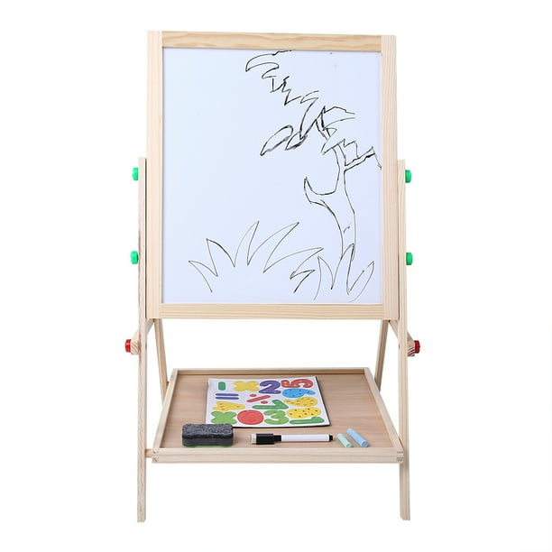 Dilwe 2 In 1 Double Side Baby Kids Child Standing Art Wooden Drawing