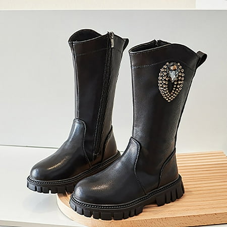 

Toddler Girls Boots Little Kid Combat Shoes Knee Boots