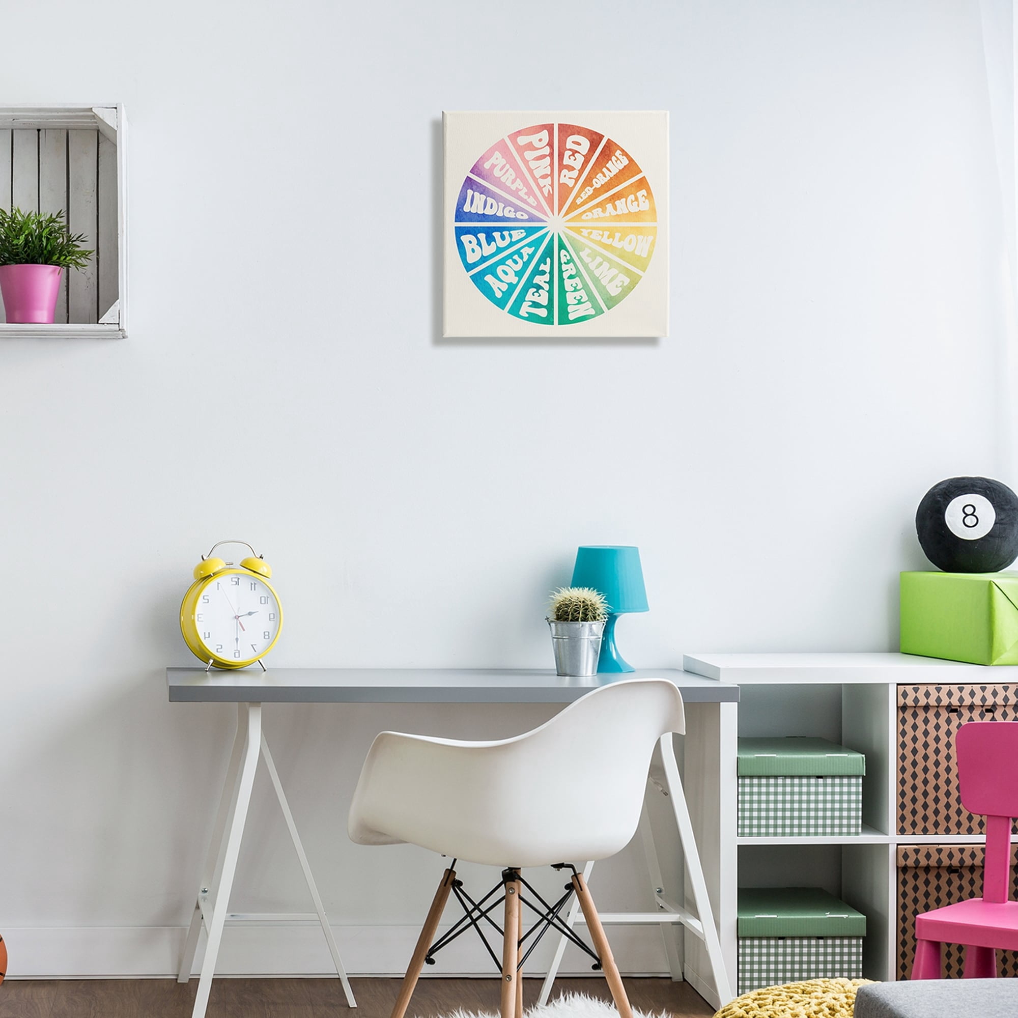 Stupell Industries Informative Hue Chart Rainbow Diagram Design Kids Painting Gallery-Wrapped Canvas Print Wall Art, 17 x 17, Design by Daphne Polselli
