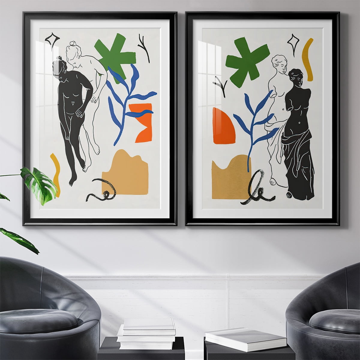 Wexford Home Starry Venus III Premium Framed Print, 18.5" x 24.5" - Ready to Hang, Black (Set of 2)