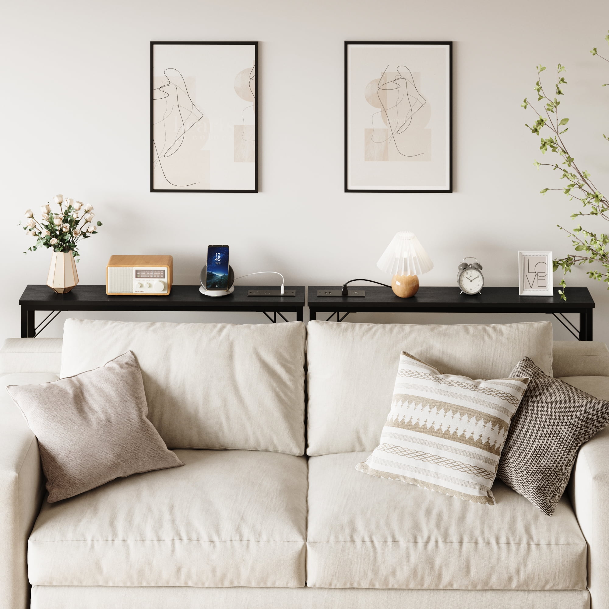 5.9" Narrow Sofa Table, Skinny Console Table with Storage, Slim Behind Couch Table for Living Room, Entryway, Hallway, Foyer