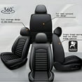 thumbnail image 6 of Car Seat Covers 5-Seat Set for Nissan Sentra 2008-2026: 5-Seat Set Faux Leather Seat Covers Waterproof Car Seat Protector (5-Seat Set, Black), 6 of 8