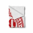 thumbnail image 2 of 80th Birthday Soft Flannel Fleece Throw Blanket, Happy Birthday Print Retro Grunge Stamp for 80 Years Old Image Print, Cozy Plush for Indoor and Outdoor Use, 50" x 60", White Red, by Ambesonne, 2 of 6