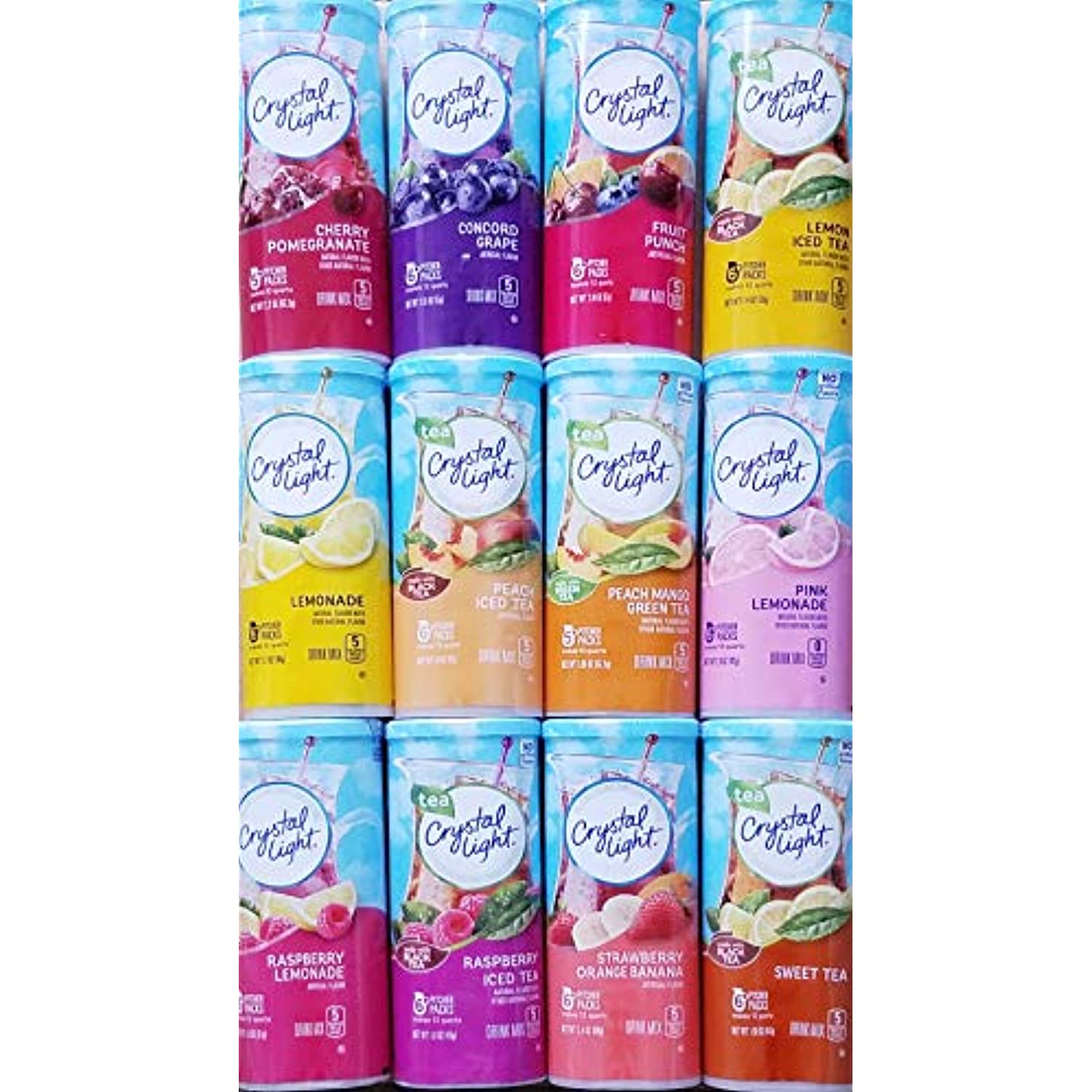 Crystal Light Pitcher Packs Drink Mix Variety Bundle Of 12 Different