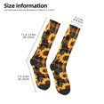 thumbnail image 2 of Balery Brown Blue Plaid Sunflower Calcetines novedosos Calcetines deportivos Calcetines hasta la rodilla Calcetines de algodón Calcetines originales y geniales, 2 of 6