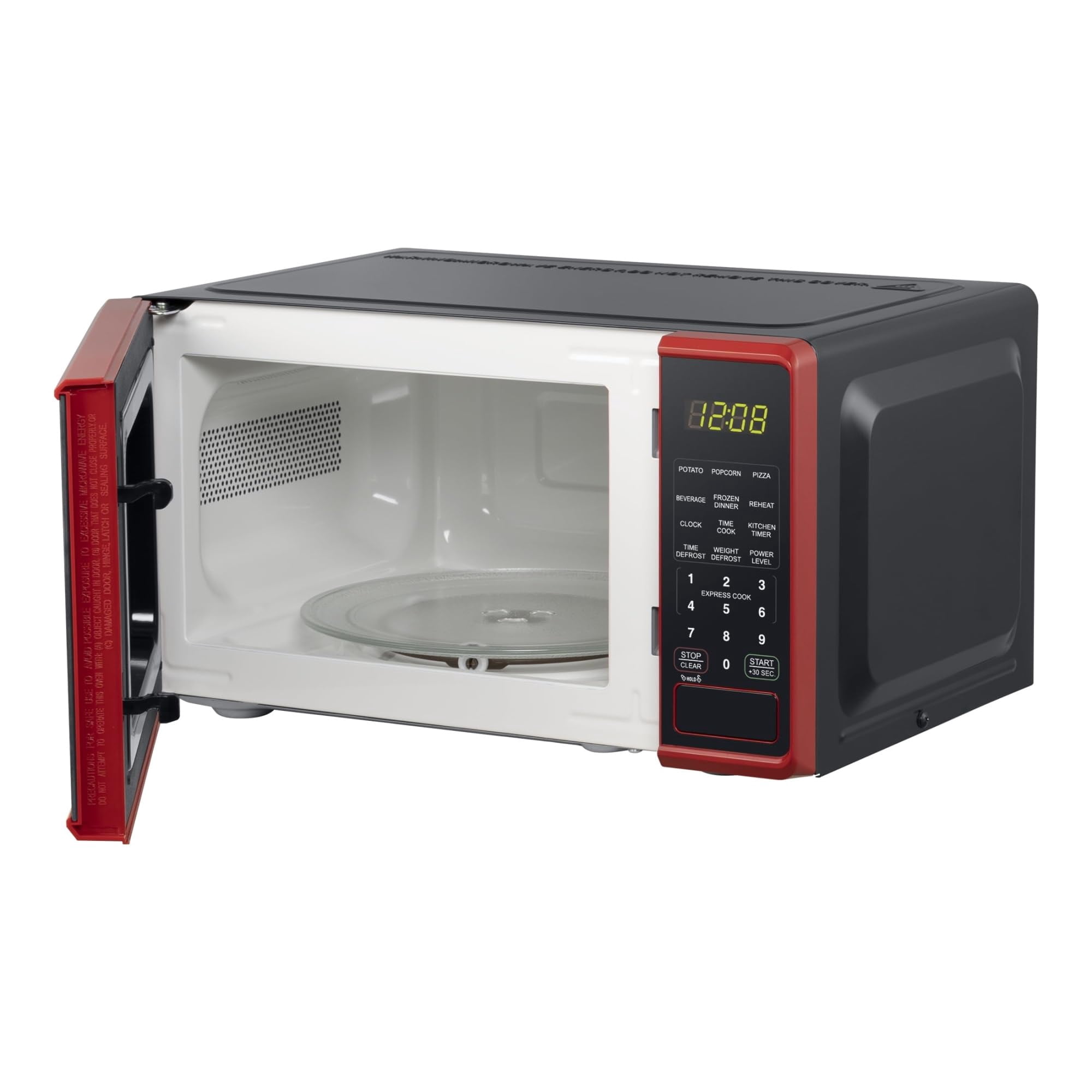 WM  0.7 Cu ft Countertop Microwave Oven, 700 Watts, Red, New