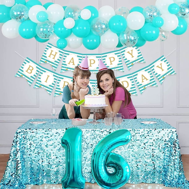 Turquoise And Blue Sweet 16 Party Ideas