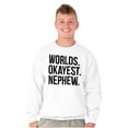 thumbnail image 5 of Worlds Okayest Nephew Aunt Uncle Joke Men's Crewneck Sweatshirt Brisco Brands L, 5 of 5