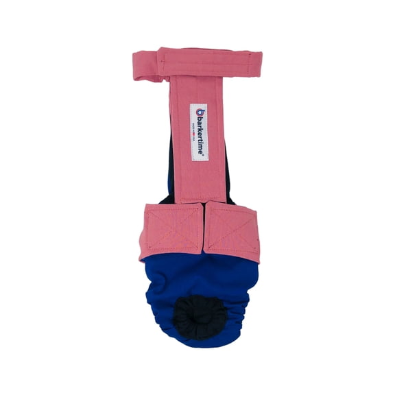 Barkertime Dusty Rose on Blue Dog Diaper Overall