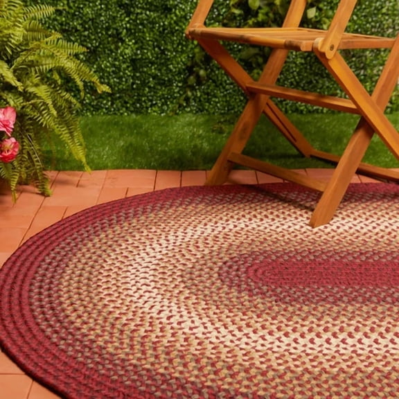 Norfolk Flat-braided Indoor/ Outdoor Rug Red Multi 2 ft x 6 ft