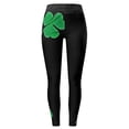 thumbnail image 7 of Arlun Patrick's Day Leggings for Women Elastic High Waisted Tummy Control Printed Slim Tights Pants Shamrock Irish Clover Soft Comfortable Yoga Sports Casual Pants Black2 XL, 7 of 7