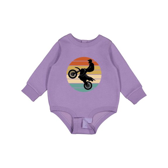 Inktastic Dirt Biking Motocross Retro Baby Fleece Bodysuit