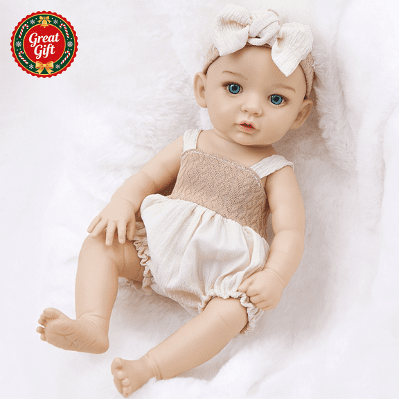 Realistic Newborn Baby Doll with Outfit, Lifelike Soft Vinyl Infant Doll for Pretend Play, Kids Nurturing Role Play Toy, Christmas Birthday Holiday Gift for Toddler Boys Girls Ages 3 and Up