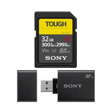 UPC: 0040962902561 | Sony SFG32TT1 32GB UHS-II Tough G-Series SD Card with Sony UHS-II USB 3.1 SD Card Reader Bundle