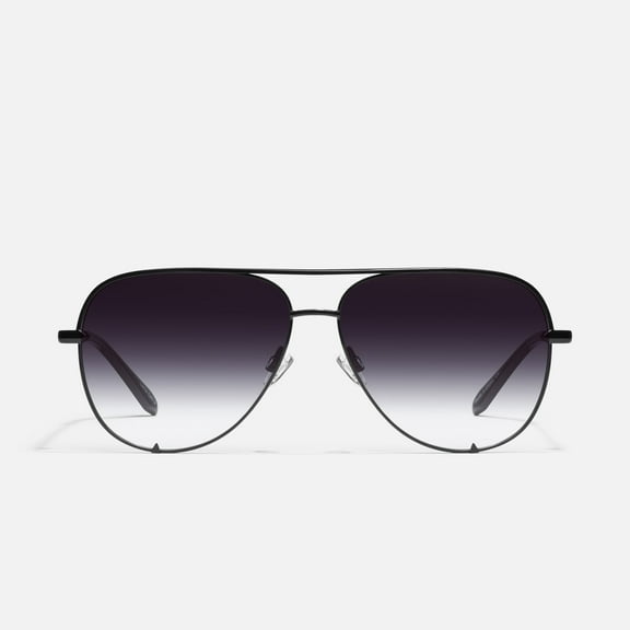 Quay Australia High Key Mini Aviator Sunglasses, Black/Smoke Fade