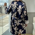 thumbnail image 4 of Puliio Robes For Women Satin Lace Sexy Cardigan Bathrobe Robe Soft Cozy Nightgown,Size M, 4 of 8