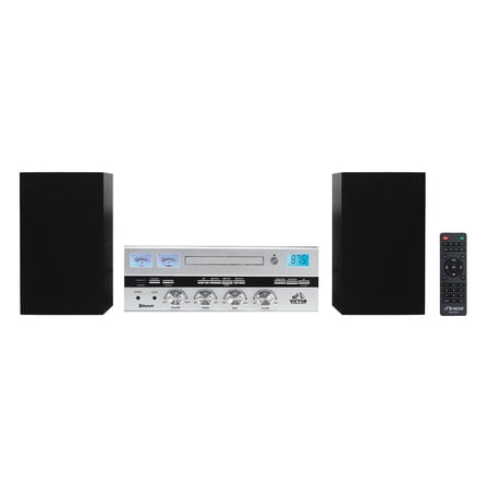 Victor Milwaukee Desktop Home Stereo System with CD Player, FM Radio, Detached Speakers, and Bluetooth