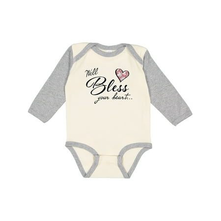 

Inktastic Well Bless your Heart with Floral Print Gift Baby Boy or Baby Girl Long Sleeve Bodysuit