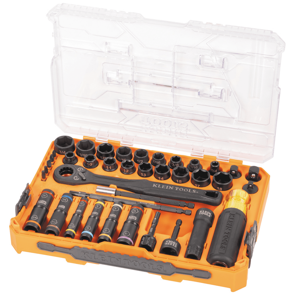 Klein Tools KNECT Complete Impact Pass Through and Flip Socket Set, 39-Piece