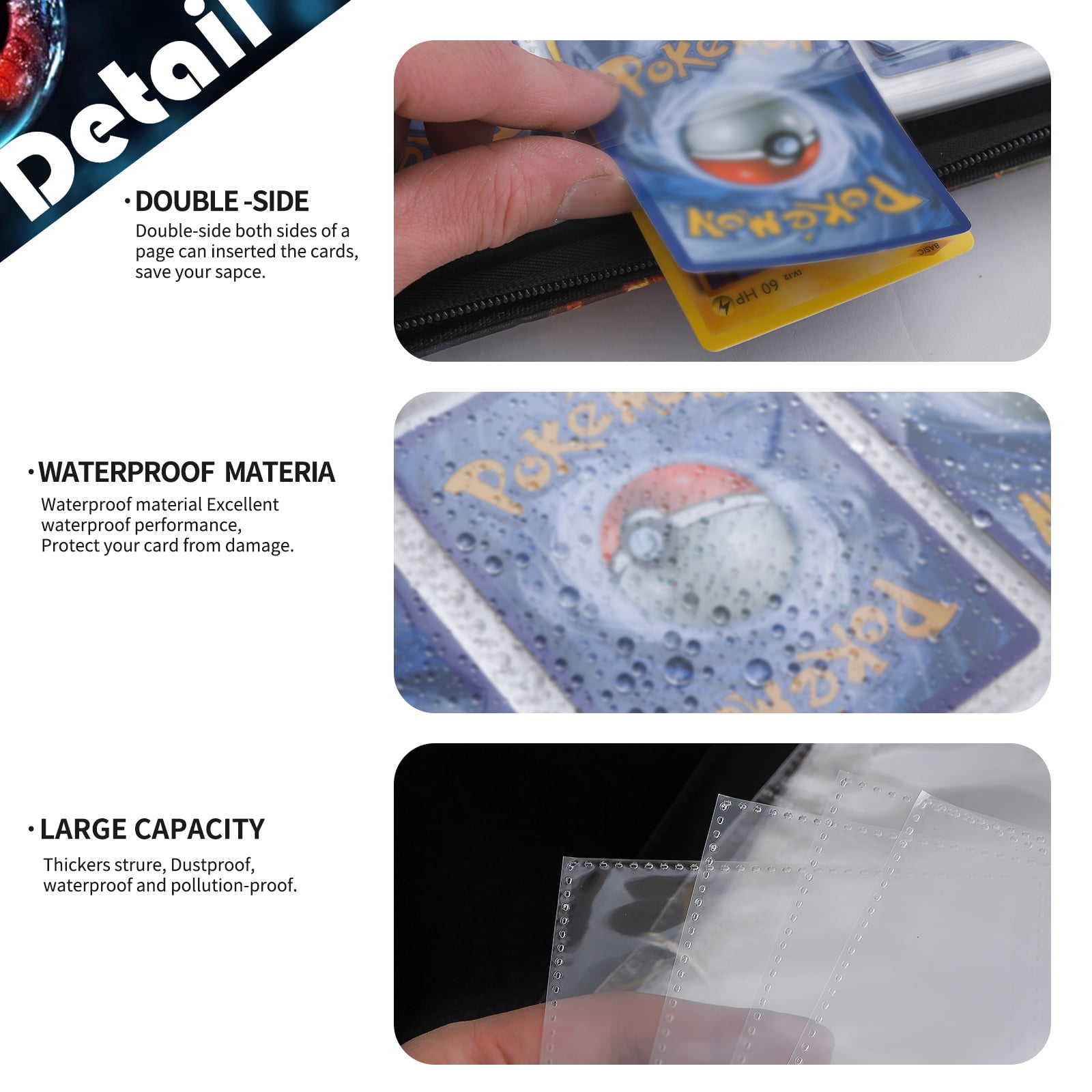 Cenxaki Card Binder, 900 Pocket Trading Card Storage, 9-Pocket Sleeves,  Durable Zipper Design - Walmart.com