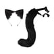 thumbnail image 1 of Faux Fur Long Tail Gothic Niños Adultos Felpa Anime Fox Ears Hair Hoop para Lolita Fancy Dress Negro Colcomx Traje de juego de cosplay, 1 of 4