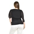 thumbnail image 3 of Blusa con encaje y detalle de perlas Roman Fashion /Tallas Extras, 086 (Negro) negro 38, 3 of 5