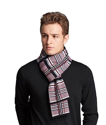 RIONA Men's Winter Cashmere Feel Australian Wool Soft Warm Knitted Scarf with Gift Box 