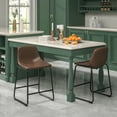 thumbnail image 4 of 24 inch Upholstered Counter Height Bar Stools with Back in Brown, Set of 2, 4 of 7