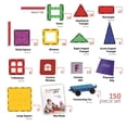 thumbnail image 3 of Playmags 150-Piece Magnetic Tiles Building Set – 3D Magnet Building Blocks, Creative Imagination, Inspirational, Educational STEM Toys for Kids with 1 Car, 3 of 5