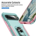 thumbnail image 4 of for Google Pixel 9 Pro XL Case, Slim Fit Military Grade Drop Tested Dual Layer Shockproof Case with 360 Ring Holder Kickstand Protective Rugged Car Magnetic Non-Slip Phone Case,Green+Pink, 4 of 10