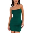 thumbnail image 2 of Musuos Women Summer Skinny Sling Dress Solid Color Sleeveless Backless Low Cut Clubwear Mini Dress, 2 of 10