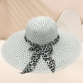 thumbnail image 2 of Beach Sun Straw Hats for Women CQXIDFH Summer Sun Hat, Foldable Wide Brim Straw Hat, Woven Beach Travel Cap, UV Protection Outdoor Headwear for Men Women, Cowboy Hat (White, One Size), 2 of 4