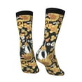 thumbnail image 3 of Goofa Mushrooms Honeycomb Printed Men's Crew Socks, Soft Durable Breathable Moisture-Wicking with Odor Control Cotton socks, 3 of 9