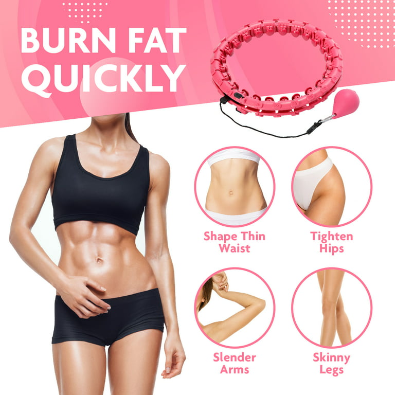 Hula Hoop Fitness Gear w/counter - Abs Workout, Weight Loss & Burn Fat  (Smart Weighted Hula Hoops, Stomach Exercises)