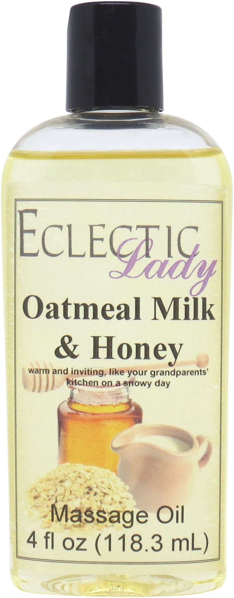 Oatmeal Milk and Honey Massage Oil by Eclectic Lady, 4 oz, Sweet Almond Oil and Jojoba Oil
