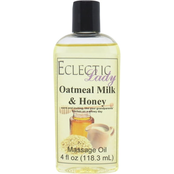 Oatmeal Milk and Honey Massage Oil by Eclectic Lady, 4 oz, Sweet Almond Oil and Jojoba Oil
