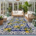 thumbnail image 2 of Large Area Rugs 5'x8', Summer Lemons Carpet Runner Indoor Outdoor Rugs Home Decor Aesthetic, Watercolor Yellow Fruits Blue Flowers Beige Non Slip Mats Washable Accent Rug for Living Room Bedroom, 2 of 8