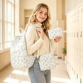 thumbnail image 2 of 3 Pieces Bow Print Backpack Set with Crossbody Bag & Mini Pouch, Water Resistant Multi Pocket Travel Camping Daypack with Breathable Straps, 2 of 2