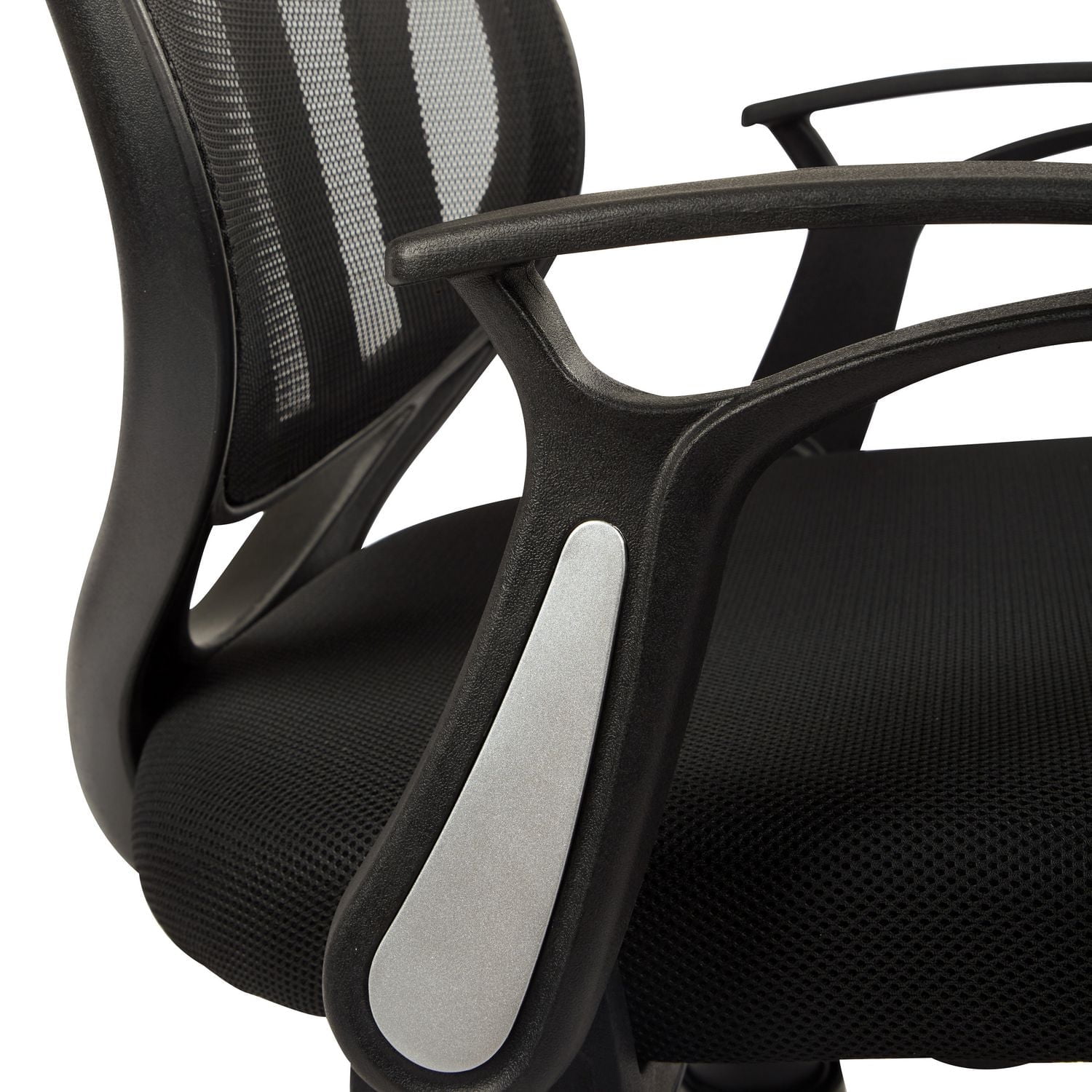 Fauteuil noir à dossier ajouré et accoudoirs relevables Work SmartTM