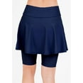 thumbnail image 4 of Calypsa Women's and Women's Plus Flared Mid-Thigh Swim Skirt With Bike Shorts, 4 of 11