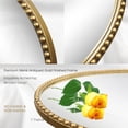 thumbnail image 4 of Espejo de pared redondo para baño, 28 x 28 pulgadas, espejo de metal dorado envejecido con abalorio de metal, espejo de maquillaje circular para recámara, sala de estar, entrada, 4 of 13