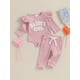 thumbnail image 3 of Ropa para bebés recién nacidos, niñas, papás, niñas, punto acanalado, manga larga, pantalones, ropa de otoño e invierno, 3 of 8