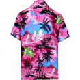 thumbnail image 2 of HAPPY BAY Men's Hawaiian Shirts Short Sleeve Button Down Shirt Mens Summer Shirts Casual Beach Vacation Hawaii Island Shirts for Men Funny S Evening Surf, Pink, 2 of 4