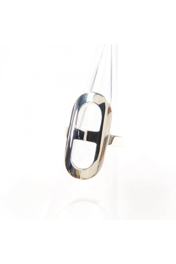 Pre-Owned HERMES 2021 Ever Chaine d'Ancre PM Ring, AG925 Silver, Size 46, with Box,...