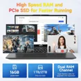 thumbnail image 6 of 15.6" FHD High-performance laptop, Windows 11, Conference camera, Type-C 65W PD fast charger, Intel i3-1215U 16GB RAM 1TB SSD, Lightweight PC Computer, fingerprint, Backlit keyboard, 6 of 9