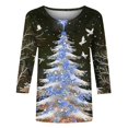 thumbnail image 5 of YABCSAZ Ugly Christmas Sweater for Women Christmas Sweatshirt 3/4 Sleeve Crewneck Oversize T Shirts Xmas Graphic Print Tops Casual Loose Warm pullover Sweatshirts Fall Trendy Outfits, 5 of 5