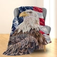 thumbnail image 2 of Patriotic Eagle Flannel Throw Blanket, Soft Cozy Lightweight Animal Blankets Ideal for Couch, Bed, Travel, Outdoor & Home Decor, Warm Fluffy Fuzzy Blanket for Adults Kids Men Boys 60×50 in, 2 of 5