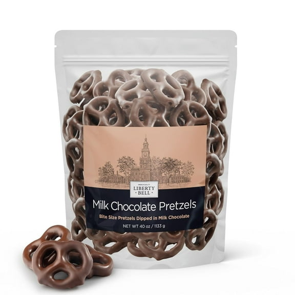 Liberty Bell Real Milk Chocolate Covered Mini Pretzels, 40 Ounce Tube